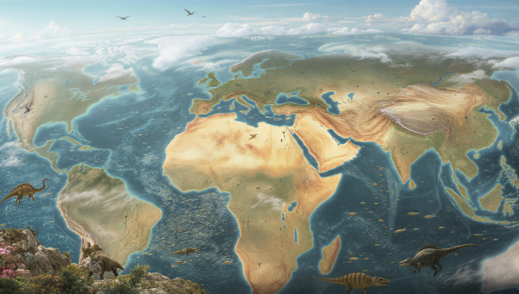 pangeia se fraguimentando. Gerado po IA 